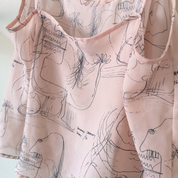 AMERICAN APPAREL CHIFFON ILLUSTRATION CAMISOLE - Picture 6 of 7